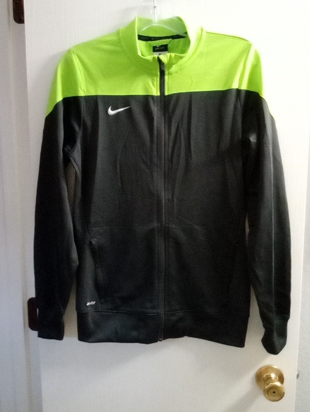 Nike Black and Neon Green Performance Full-Zip Jacket
